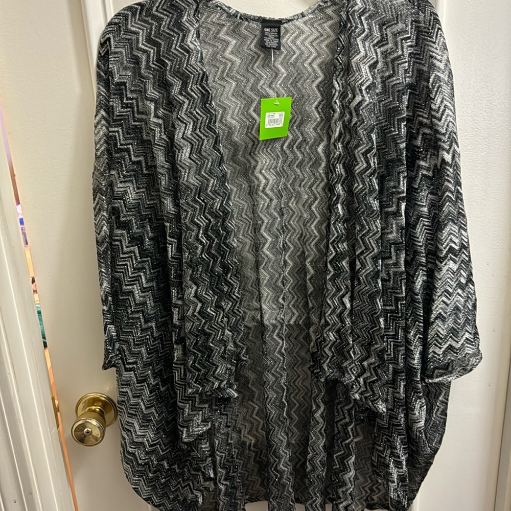 NEW: Katie & Kelly Zig Zag Sparkle Kimono / Shawl - with tags -  HiLo High Low